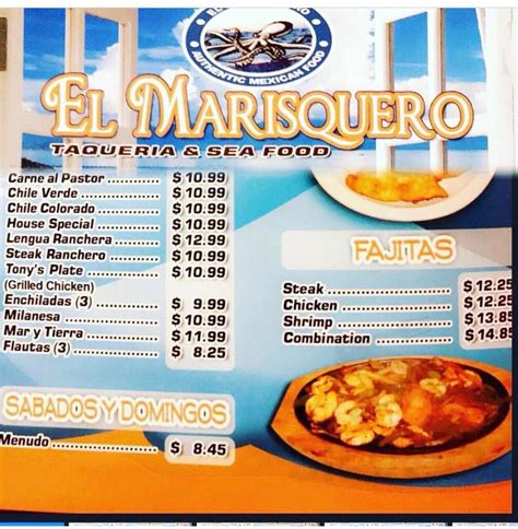 el marisquero authentic mxcn modesto menu  (Tortillas are included) $7